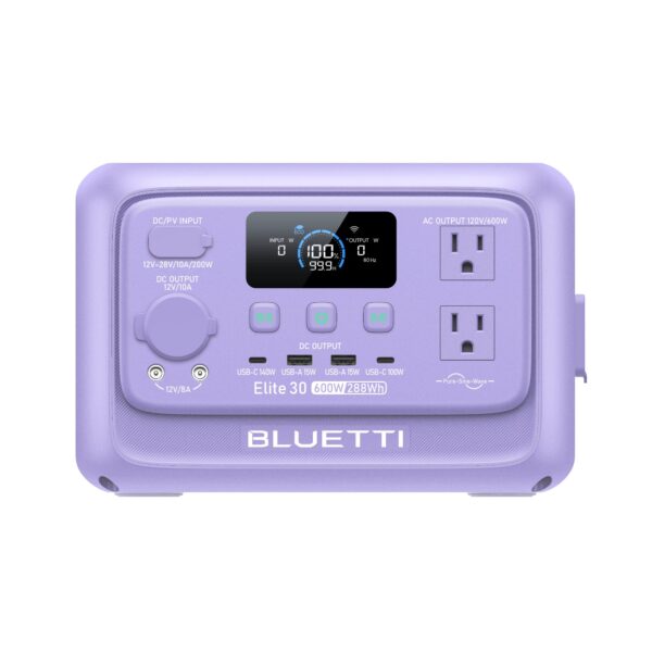 BLUETTI Elite 30 V2 Portable Power Station | 600W 288Wh (Twilight Glow Purple)